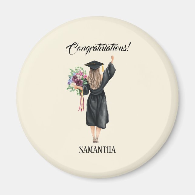 Personalized Watercolor Graduation (8) Magnet (Front)