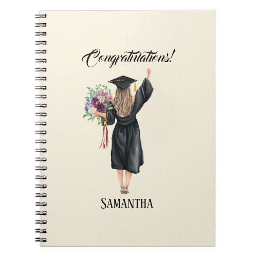 Personalized Watercolor Graduation 8 Notebook
