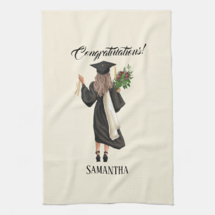 Personalized Watercolor Graduation (9) Kitchen Towel