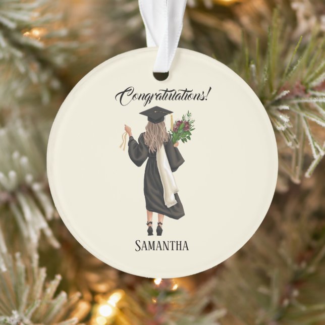 Personalized Watercolor Graduation (9) Ornament (Tree)