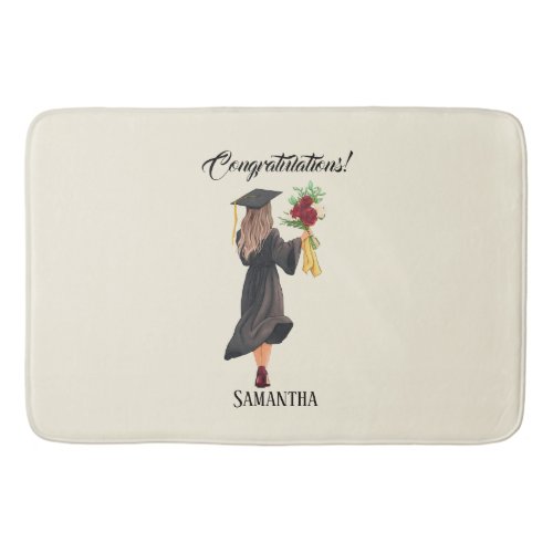 Personalized Watercolor Graduation  Bath Mat