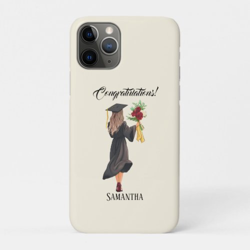 Personalized Watercolor Graduation  iPhone 11 Pro Case