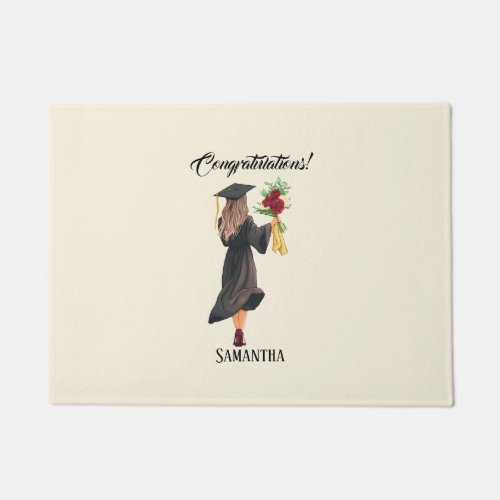 Personalized Watercolor Graduation  Doormat