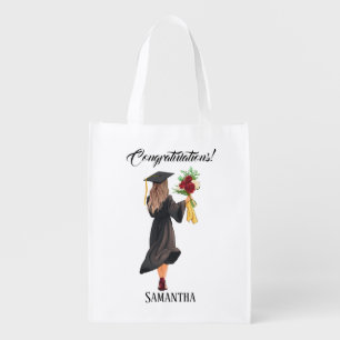 Personalized Watercolor Graduation Grocery Bag