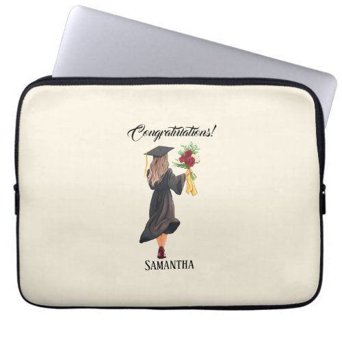 Personalized Watercolor Graduation  Laptop Sleeve