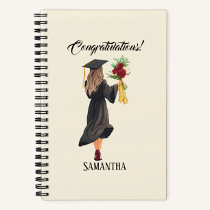 Personalized Watercolor Graduation  Notebook