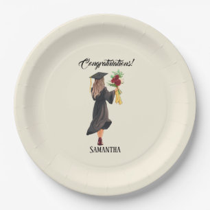 Personalized Watercolor Graduation  Paper Plates