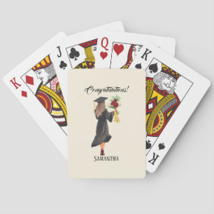 Personalized Watercolor Graduation  Poker Cards