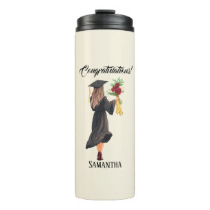 Personalized Watercolor Graduation  Thermal Tumbler