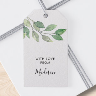 Personalized Watercolor Greenery Gift Tags