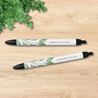 Personalized Watercolor Greenery Pen