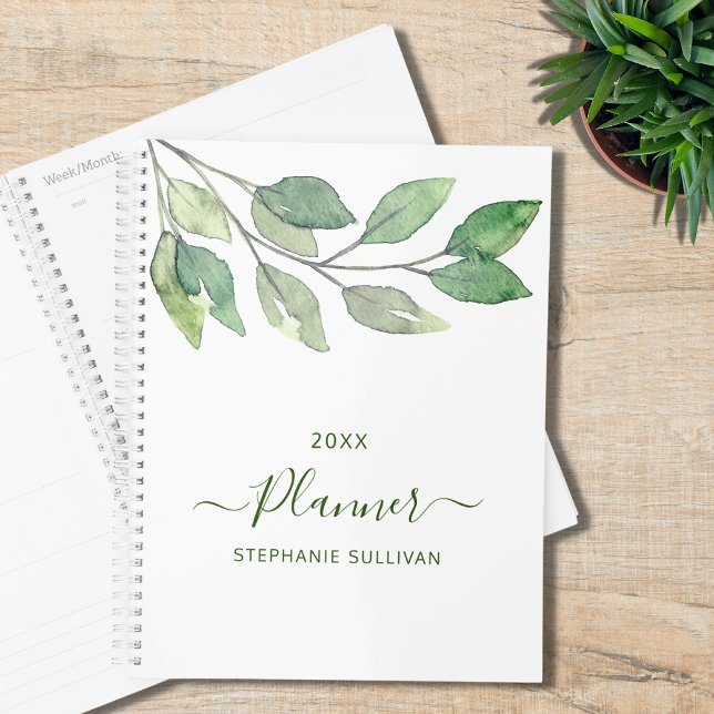 Personalized Watercolor Greenery  Planner (Creator Uploaded)
