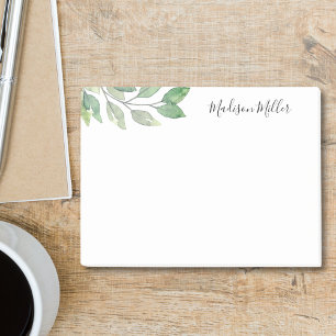  Personalized Watercolor Greenery Post-it Notes