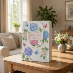Personalized Watercolor Hydrangea Gift Bag
