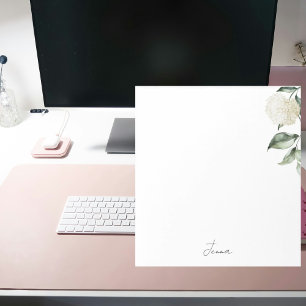 Personalized Watercolor Hydrangea Notepad