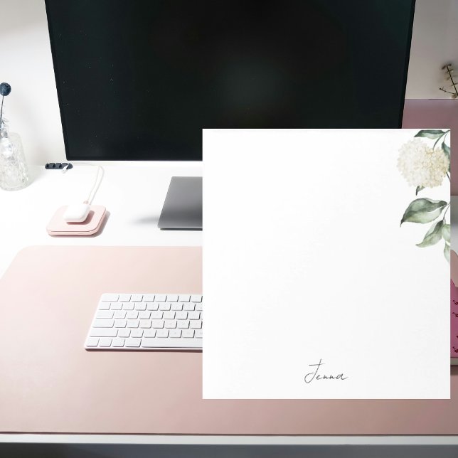Personalized Watercolor Hydrangea Notepad (Creator Uploaded)