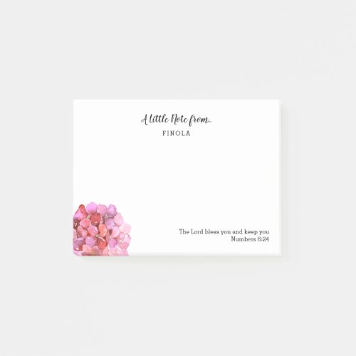 Personalized Watercolor Hydrangea Scripture Post_it Notes