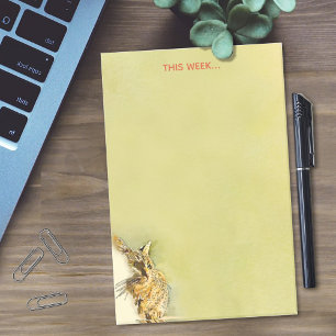 Personalized Watercolor Kitty Whiskers Heart Nose Post-it Notes