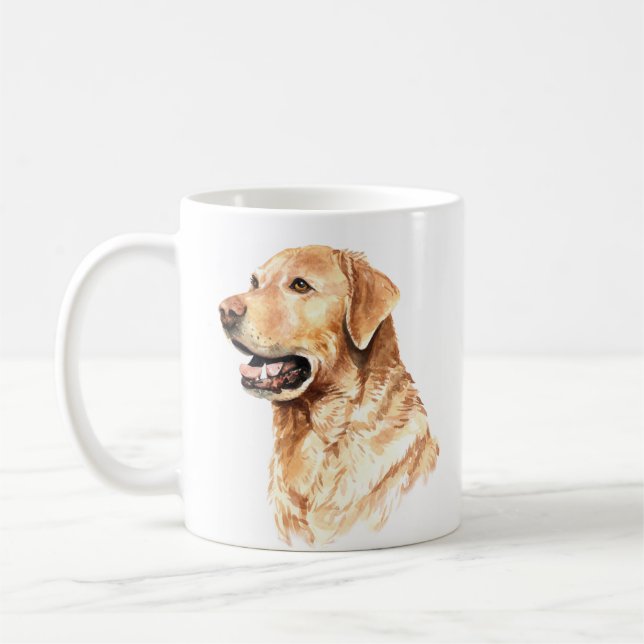 Personalized Watercolor Labrador Retriever Coffee Mug (Left)