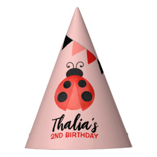 Personalized Watercolor Ladybugs Paper Party Hats
