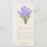 Personalized Watercolor Lavender Gift Certificate
