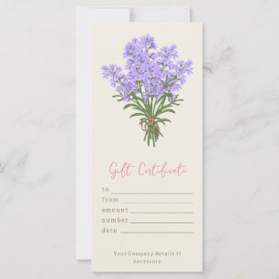 Personalized Watercolor Lavender Gift Certificate
