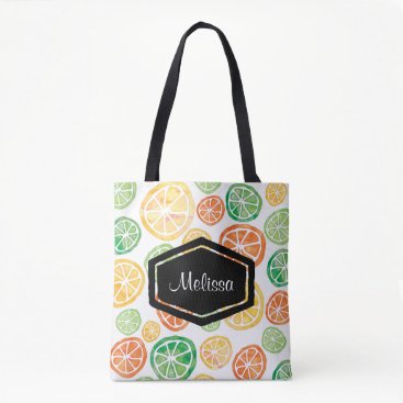 Personalized watercolor lemons limes tote bag Personalized watercolor lemons limes tote bag