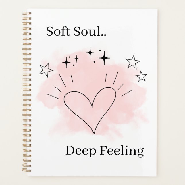 Personalized Watercolor Line Art Planner Notebook (Front)