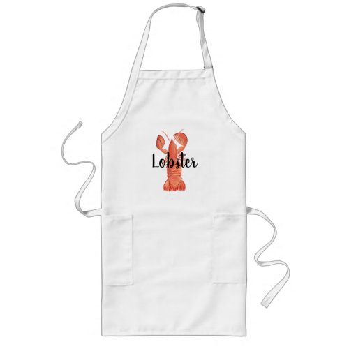 Personalized Watercolor Lobster Seafood Long Apron