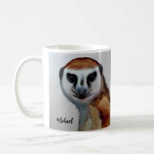 Personalized Watercolor Meerkat Coffee Mug