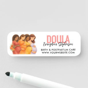 Personalized Watercolor Midwife DOULA Name Tag