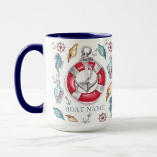 Personalized Watercolor Nautical Mug