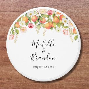 Personalized Watercolor Orange Elegant Wedding Mini Candle Favors