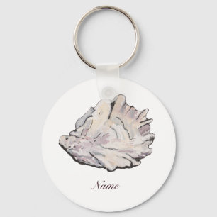 Personalized Watercolor Oyster Keychain