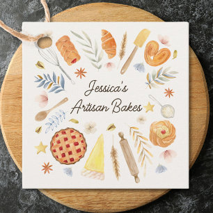 Personalized Watercolor Pastry Baking Bakery Favor Tags
