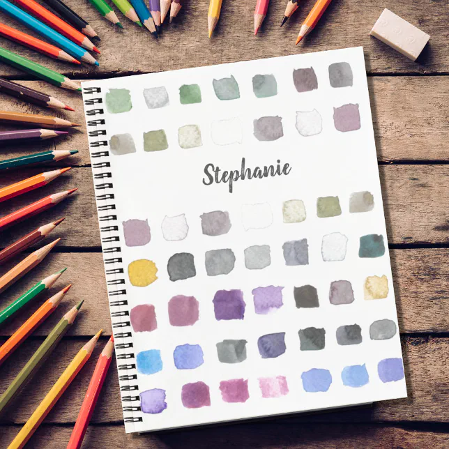 Personalized Watercolor Pattern Sketchbook Notebook Zazzle