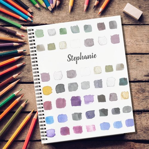 Personalized Watercolor Pattern Sketchbook Notebook
