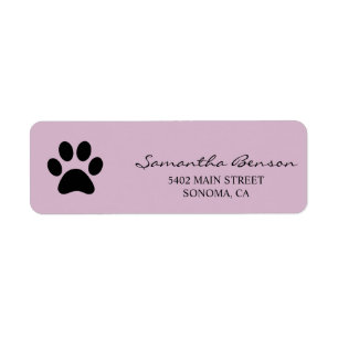 Personalized Watercolor Paw Print Return Address Label