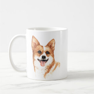 Personalized Watercolor Pembroke Welsh Corgi Coffee Mug