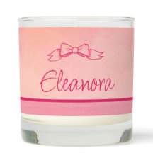 Personalized Watercolor Pink and Bow
