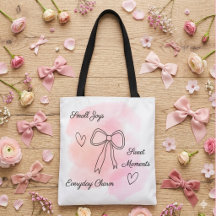 Personalized Watercolor Pink Coquette Tote Bag