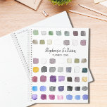 Personalized Watercolor Planner<br><div class="desc">This Planner is decorated with a watercolor pattern of color samples in soft muted shades.
Perfect for an artist or someone who enjoys painting.
Personalize it with your name or monogram and the year.
Original Watercolor Pattern © Michele Davies.</div>