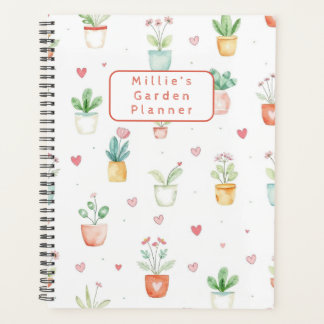 Personalized Watercolor Potted Plants Garden Planner