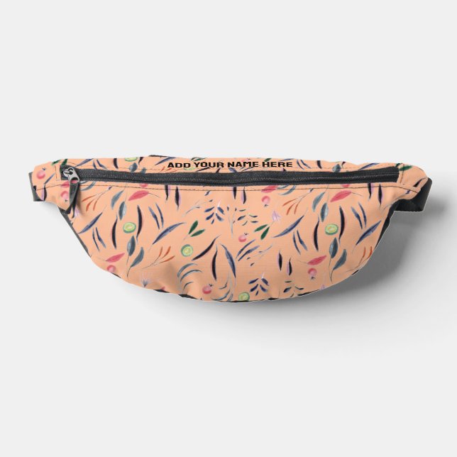 Personalized Watercolor Print Floral Fanny Pack (Lay Down)