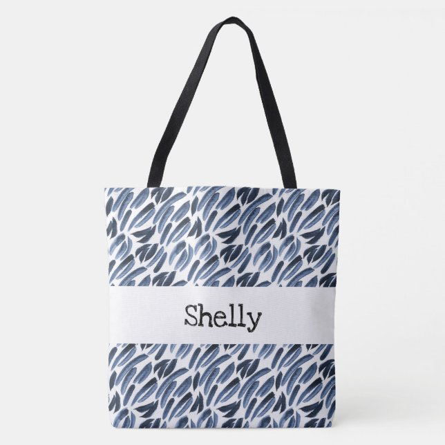 PERSONALIZED WATERCOLOR PRINT TOTE BAG (Front)