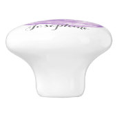 Personalized Watercolor Purple Flower Ceramic Knob (Side)