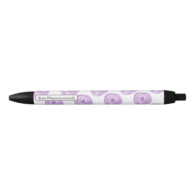 Personalized Watercolor Purple Flower Pen (Front)