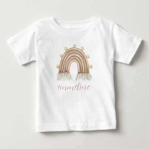 Personalized Watercolor Rainbow Baby Baby T_Shirt