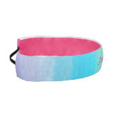 Personalized Watercolor Rainbow Elastic Headband (Left)