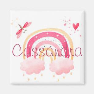 Personalized watercolor rainbow magnet